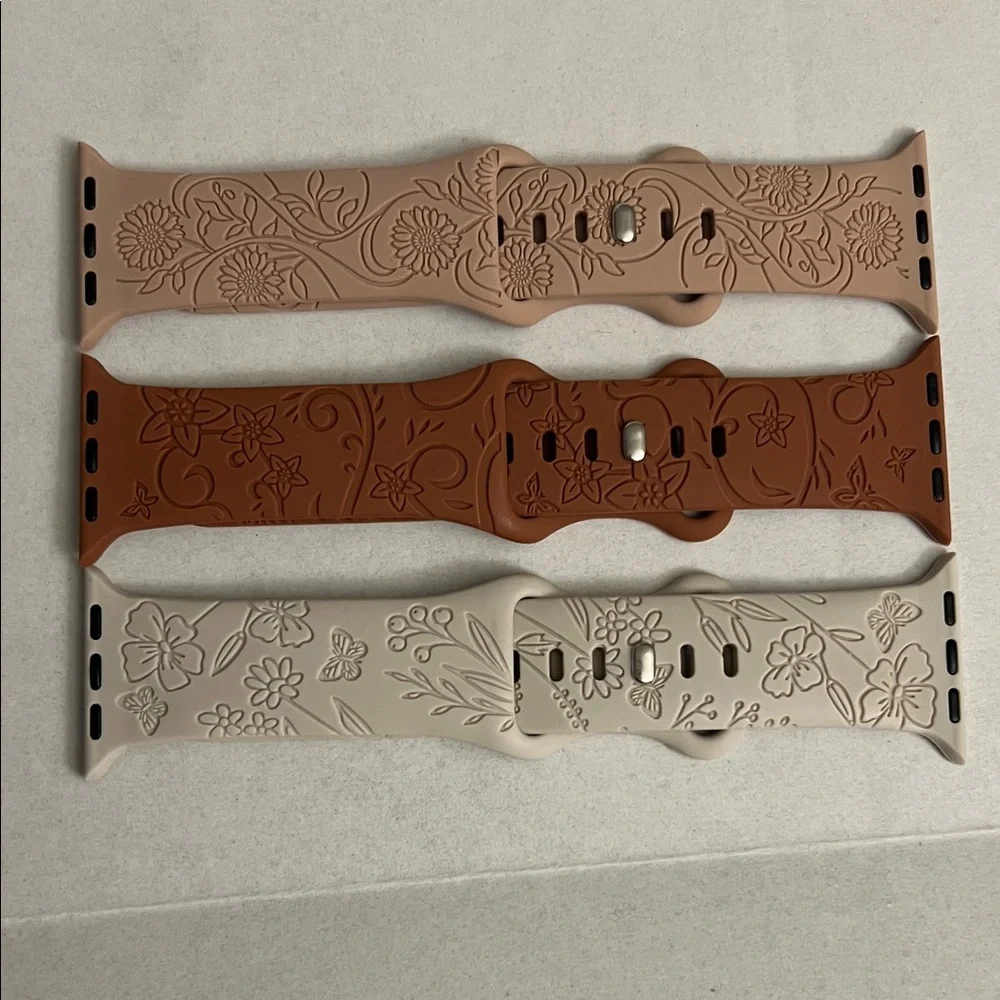 (1)Nike & (3)Smartwatch Bands for Series 7 (Cream, Pink, Brown)